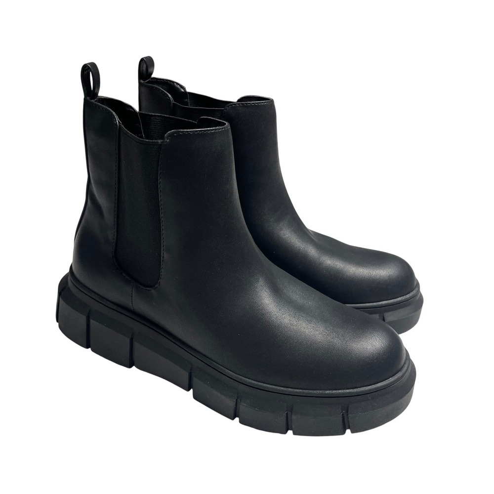BP Niya Lug Sole Black Chelsea Boots Women's 8